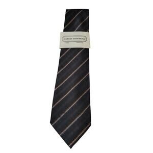 NWT Carlos Devenezia 100% Silk Handmade Striped Tie Professional Career Office